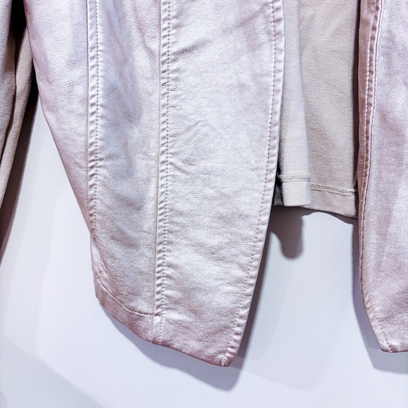 COLORI Champagne faux leather open jacket • - Picture 4 of 8